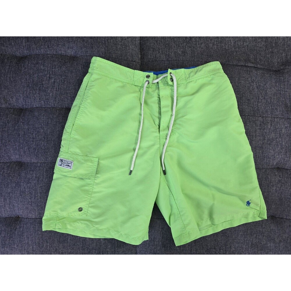 Polo Ralph Lauren Nylon Board Shorts Swim Trunks Green Cargo Men’s Small
